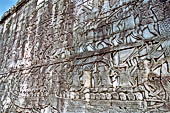 Angkor Thom - Bayon temple, south wall of the third enclosure, bas-reliefs of the naval combat between the Khmer and the Chams 